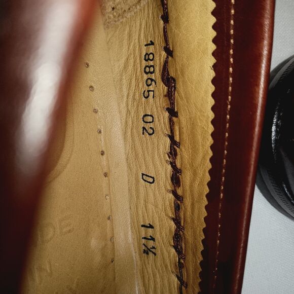 Santoni Leather Slip On Loafer Mens 11.5 D Made In Italy Brown 18865
